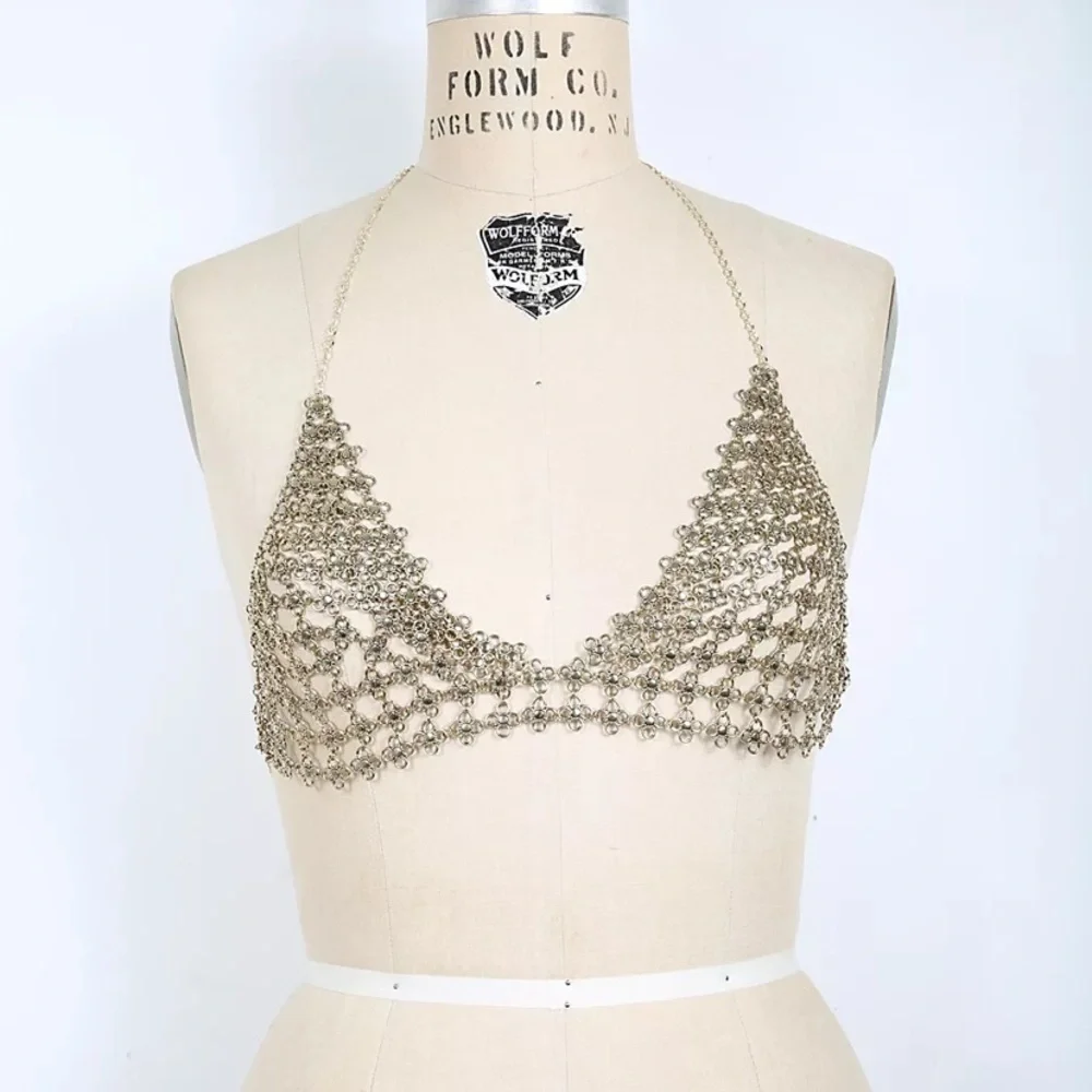 Free People schools Out Gold Flower Bra Top Body a jewlery new with tags